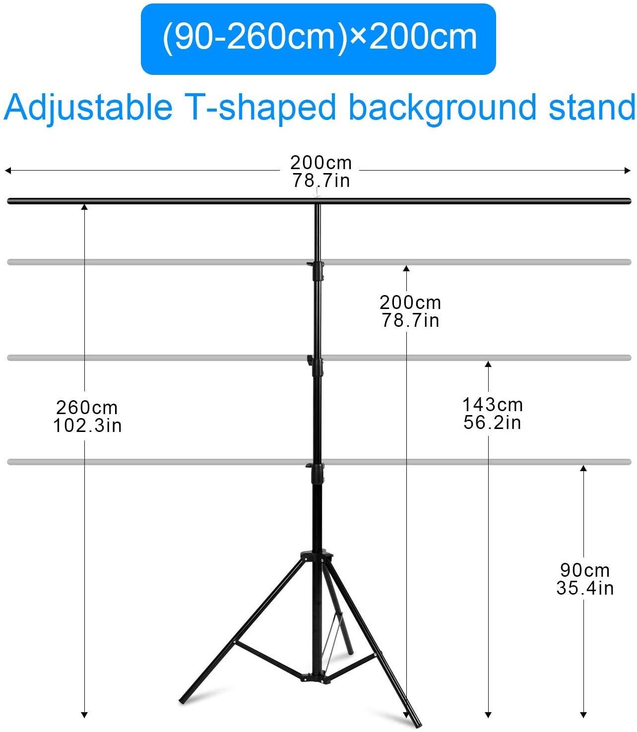 Meking T Shape Photo Backdrop Stand, 8.56 X 6.56Ft Pvc Background Photography Support Stand System Kit With Carrying Bag & 4 Spr