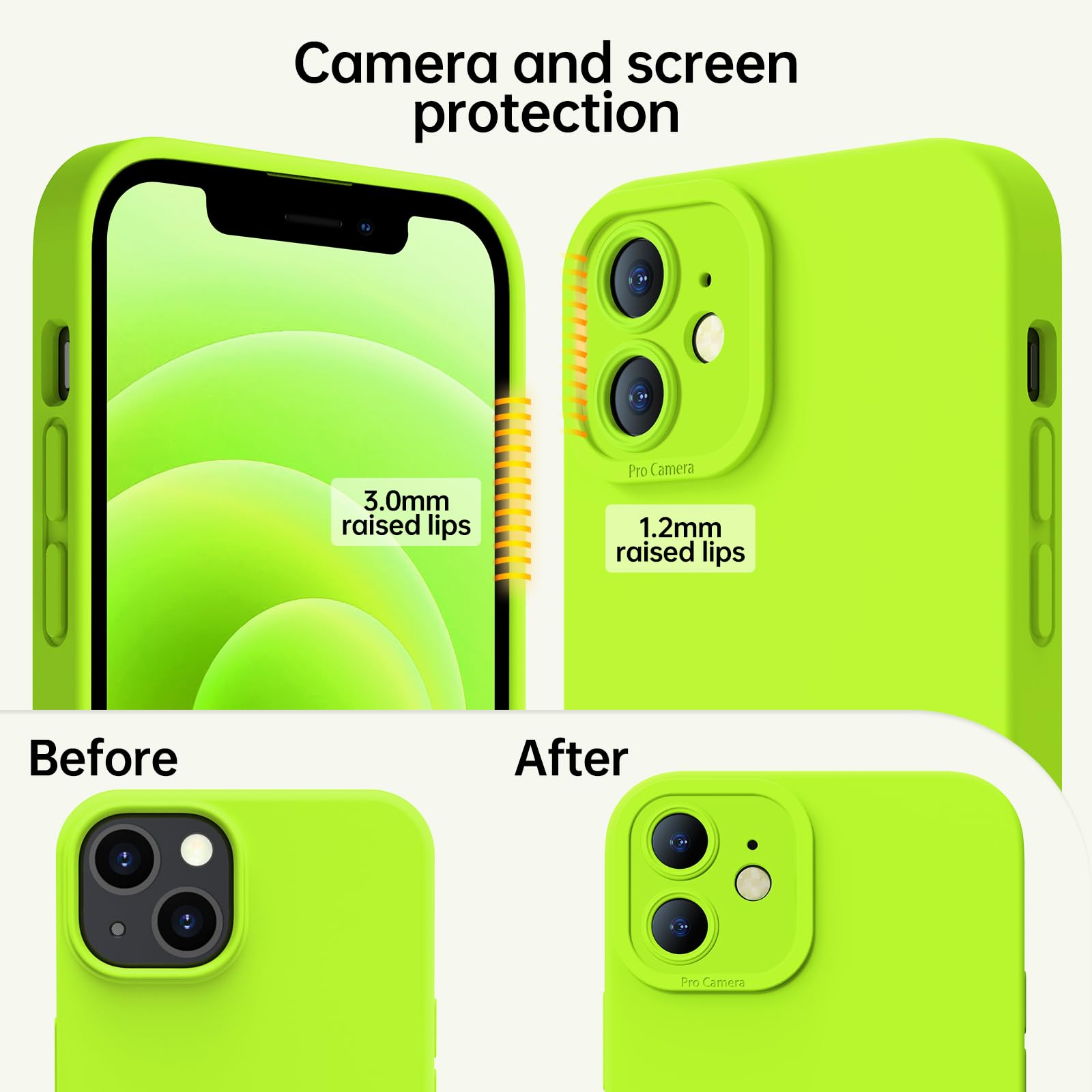 Kiresen Designed For Iphone 12 Mini Case With Screen Protector   Camera Protection   Wireless Charging Compatible   Silicone Pro