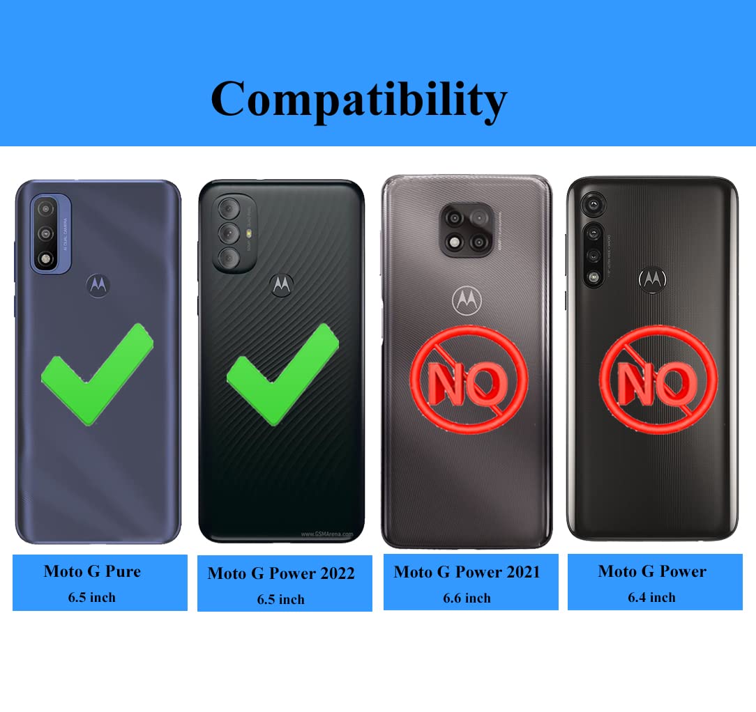 Androgate For Moto G Pure Case, Motorola Moto G Power 2022/ Moto G Play 2023 Case With Hd Screen Protector, Military-Grade Ring