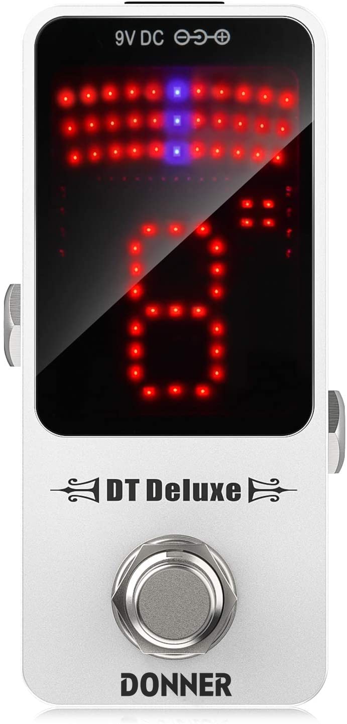 Donner Tuner Pedal, DT Deluxe Chromatic Guitar Tuner Pedal for Electric Guitar and Bass  1 Cent USB or 9V Power Supply True Bypa