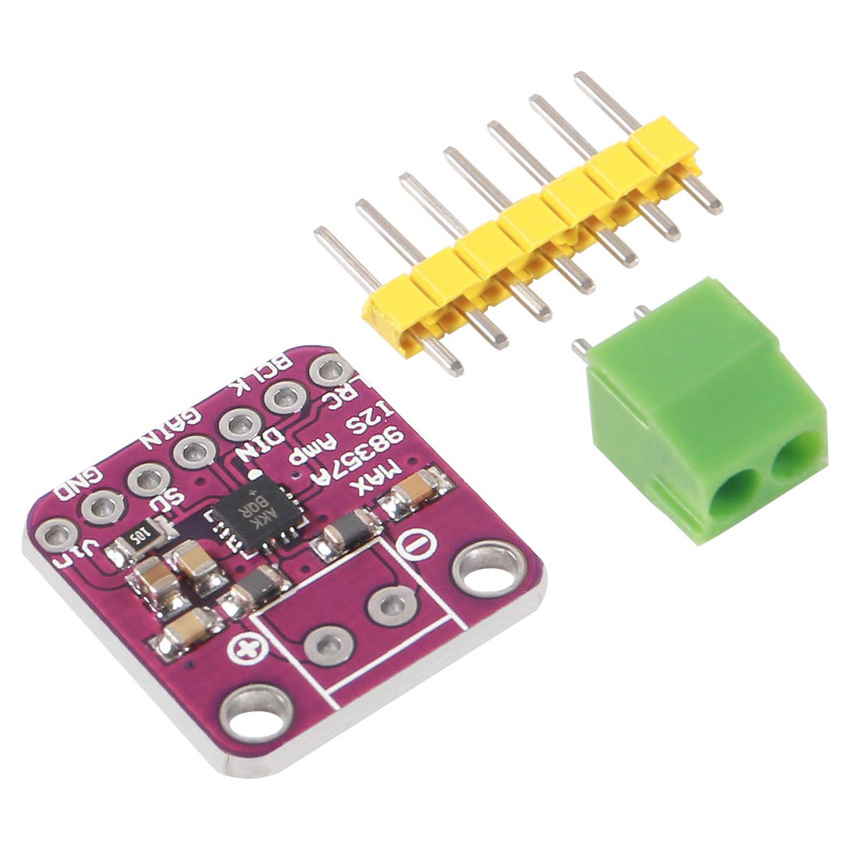 AITRIP 3 PCS MAX98357 Audio Power Amplifier Module I2S Class D for Arduino, Raspberry Pi, ESP32 - Purple