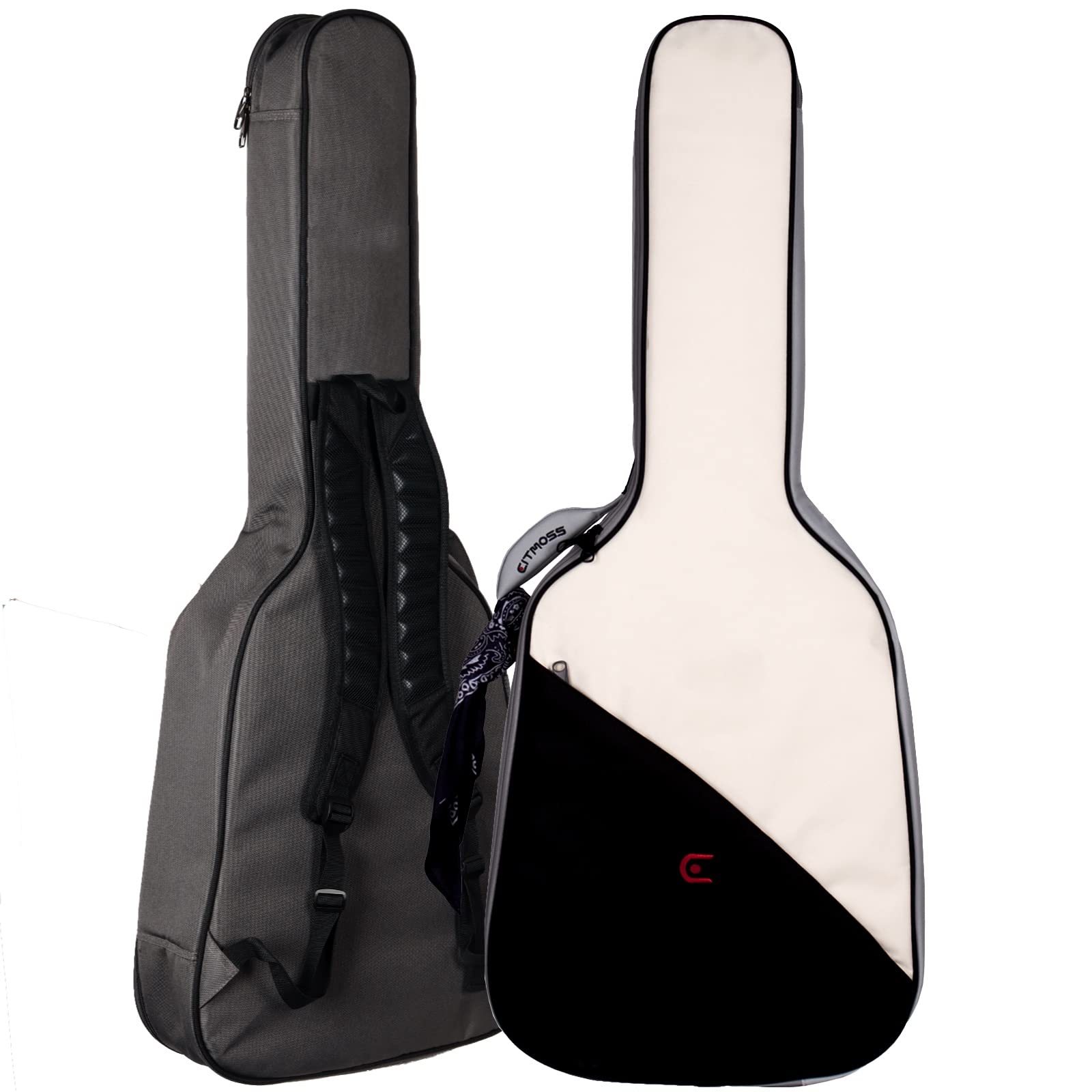 Eitmoss 36 Inch Acoustic Guitar Bag Case With Air Cushioned Shoulder Straps, Soft Guitar Gig Bag, Adjustable Straps, Black