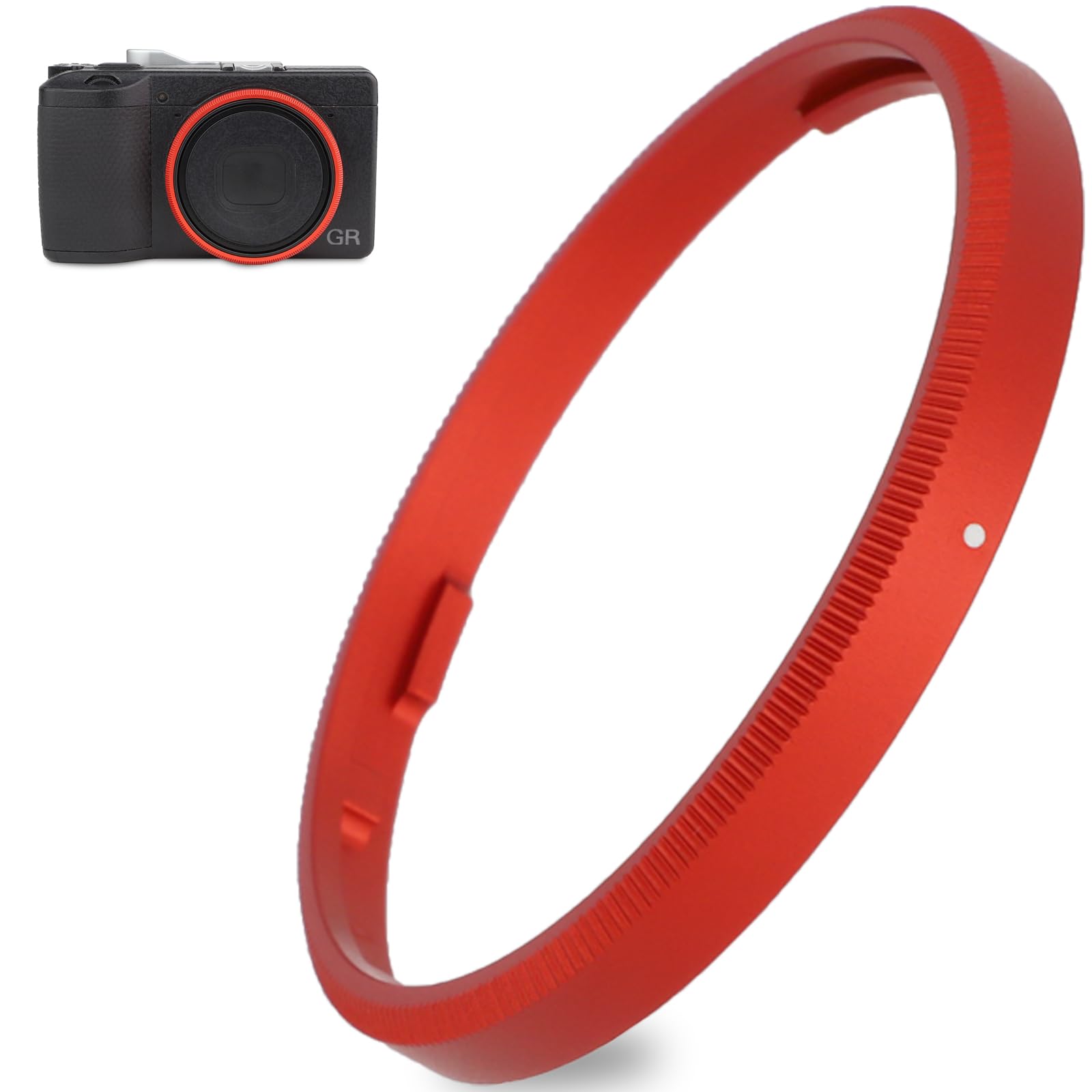 Haoge Rrc Gr3Xr Red Metal Decorate Ring Cap For Ricoh Gr3X/Griiix Camera Replaces Gn 2