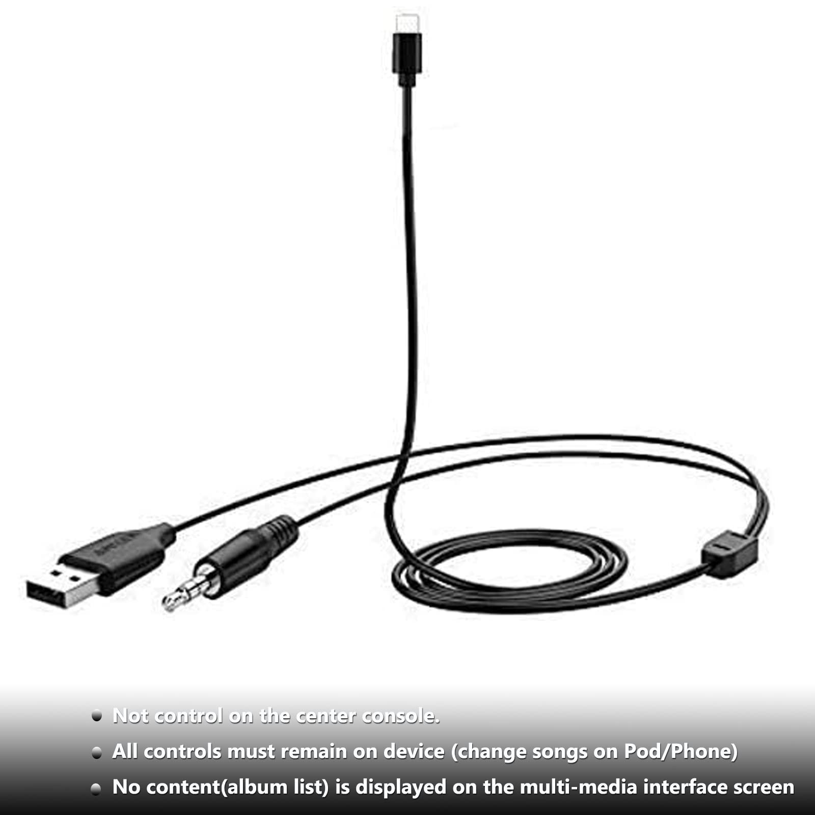 Qkansiw Auxillary Input Connector Car Aux Cable Stereo 3.5Mm Interface Compatible With Bm W Y Cable