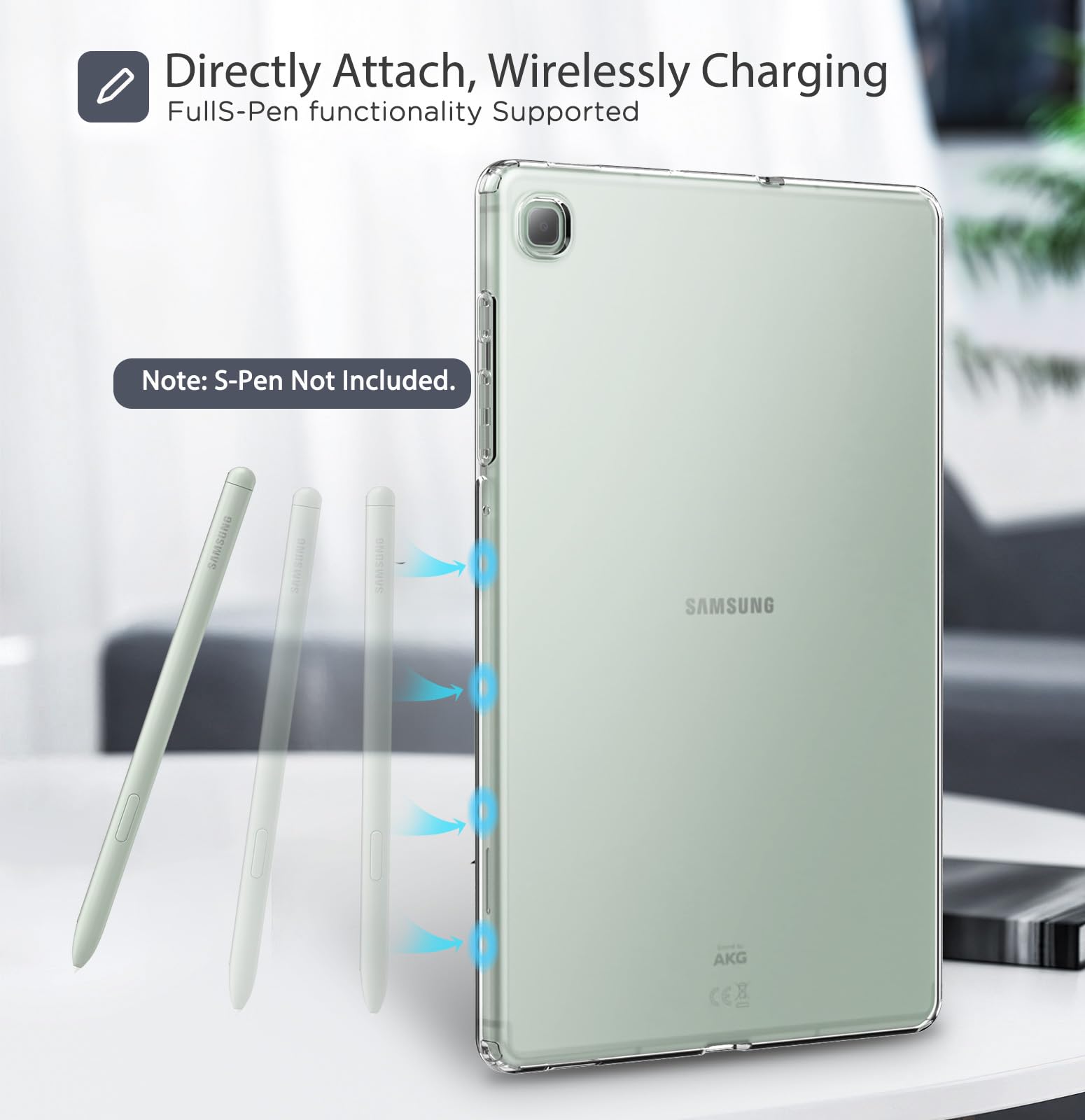 Moko Clear Case For Samsung Galaxy Tab S6 Lite 10.4 Inch 2024/2022/2020 (Model: Sm-P620/P625/P613/P619/P610/P615/P617), Ultra Sl