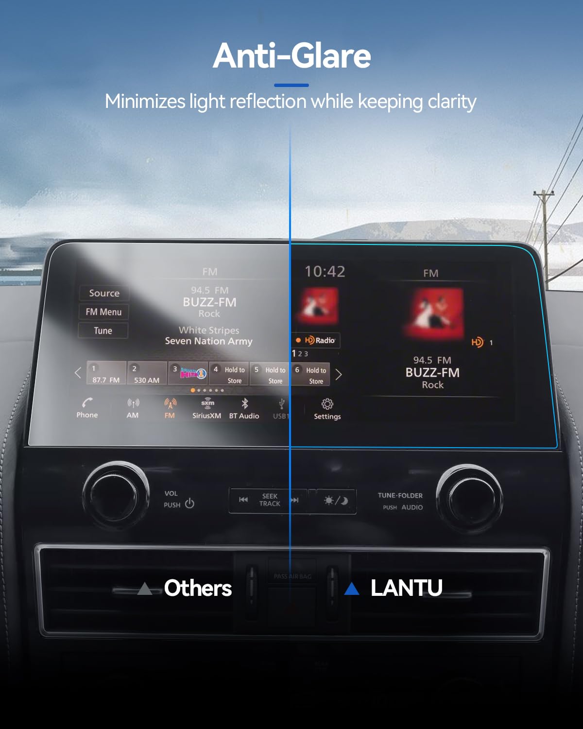 Lantu 2Pcs Car Screen Protector For 2024 2023 2022 2021 Nissan Armada S/Sv/Sl/Midnight Edition/Platinum Accessories Navigation N