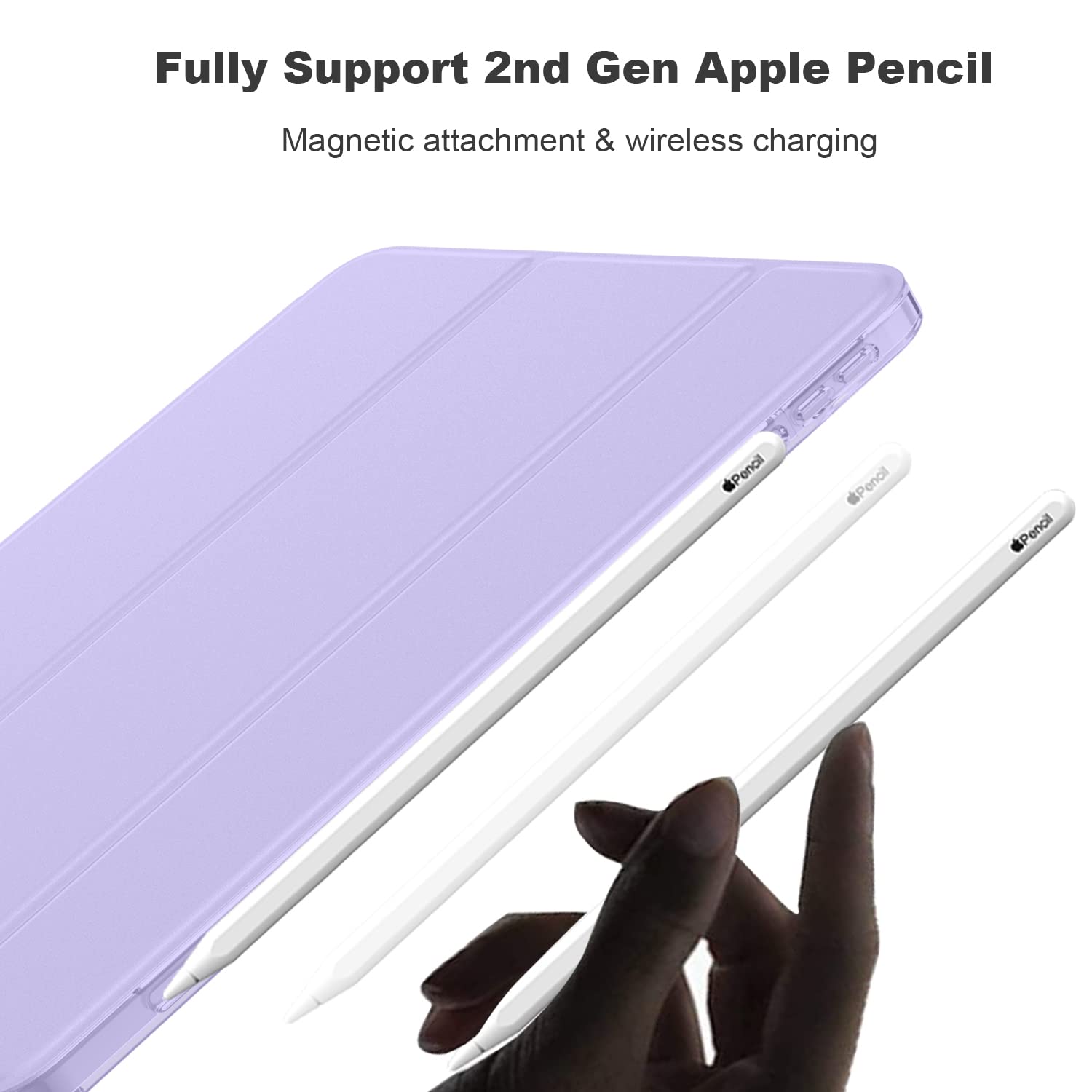 Imieet Ipad Air 11 Inch Case   Slim Cover With Translucent Frosted Hard Back [Support Touch Id] (Lilac Purple)