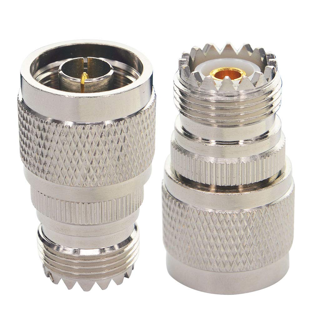 Boobrie N Male to UHF Female SO-239 Connector SO239 Jack to N-Type RF Coaxial Coax Cable Adapter for Antenna/Wireless LAN Device