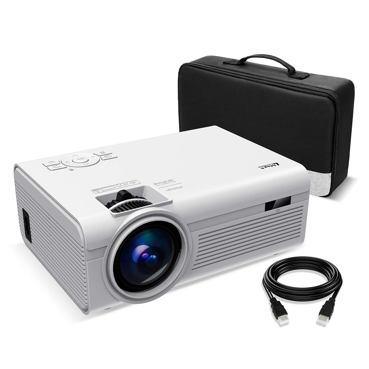 Living Enrichment Mini Projector, Built In Dual Speaker And Full Hd 1080P Movie Video Projector, 50000 Hours Life Led, Compatibl
