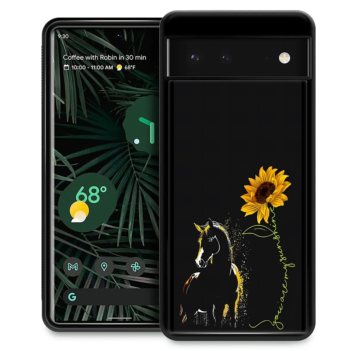 Fkbrcl4U For Google Pixel 7 Case, Horse Sunflower Yellow Sunshine Pattern Graphic Design Girl Boy Soft Silicone Hard Acrylic Sho