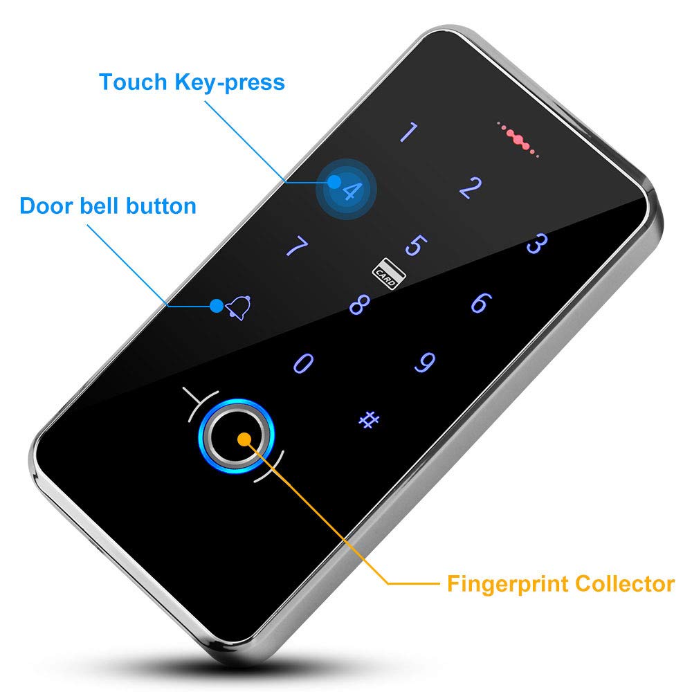 Hfeng Outdoor Ip68 Waterproof Rfid Access Control Keypad Fingerprint Biometrics Access Controller Wg26/34 Card Reader + 10Pcs 13