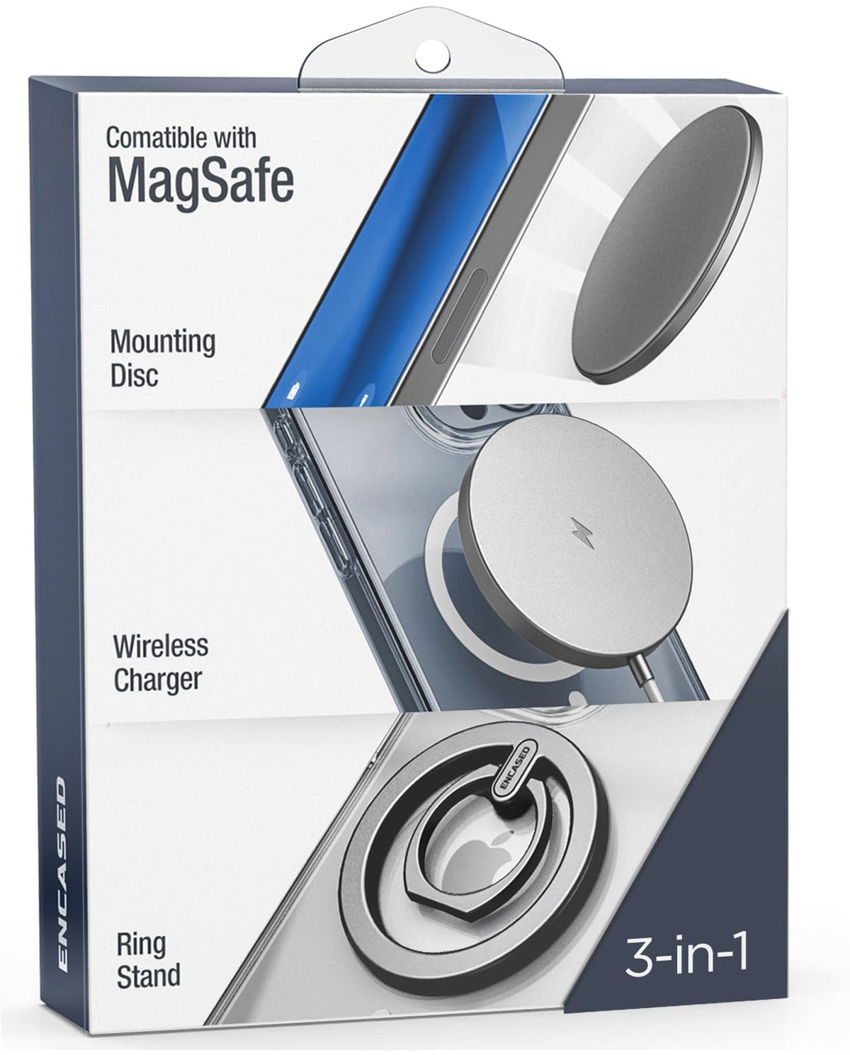 Encased Pack Of 3 Compatible With Magsafe Accessories   Wireless Phone Charger, Slim Magnetic Phone Mount And Ring Grip Holder F