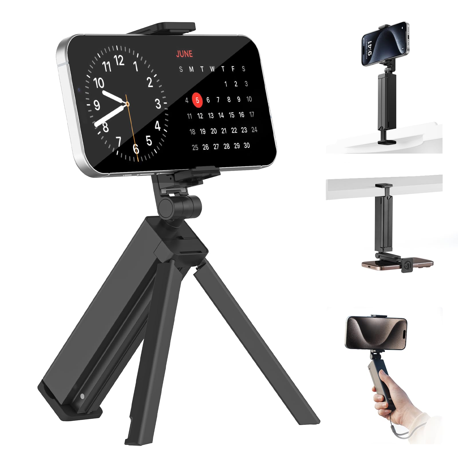 Ulanzi Sk-20 Travel Essentials Airplane Phone Holder, Phone Tripod 360 Rotation,Travel Must Have Handsfree Cellphone Stand For D