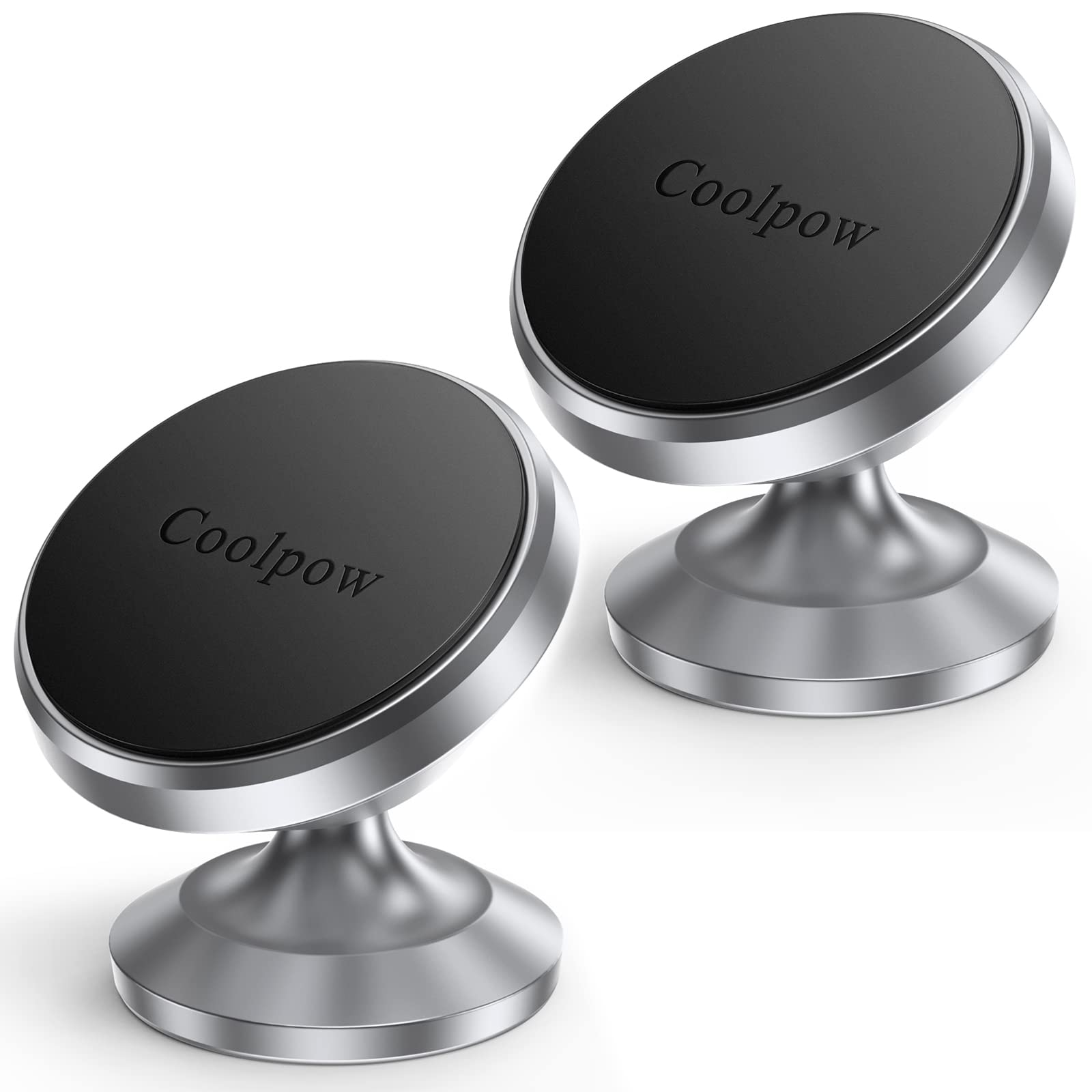 Coolpow?2 Packs ?Magnetic Phone Holder for car?Strong Magnet?phone holders for your car phone holder Mount for Car?4 Metal Plate