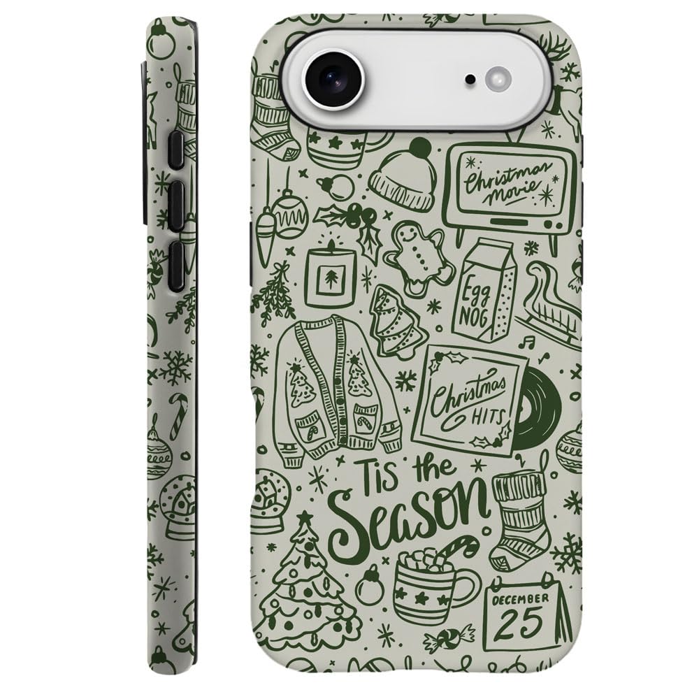Case for iPhone 17 Air - [Drop Protection Phone Cover] - Hybrid Case for Girl Women - Christmas Green Holiday