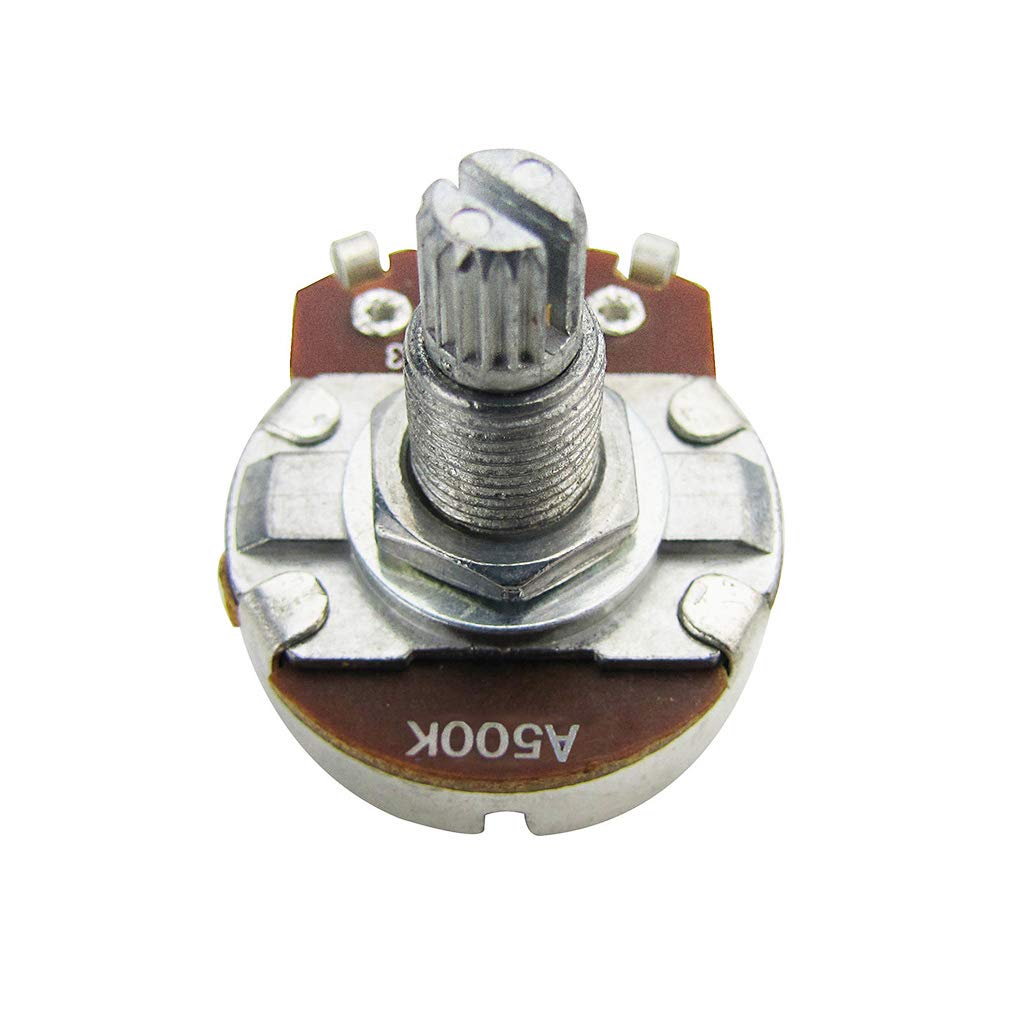 Fleor 2Pcs Full Size Guitar Volume Pot 18Mm Shaft Audio Taper Guitar Potentiometer A500K