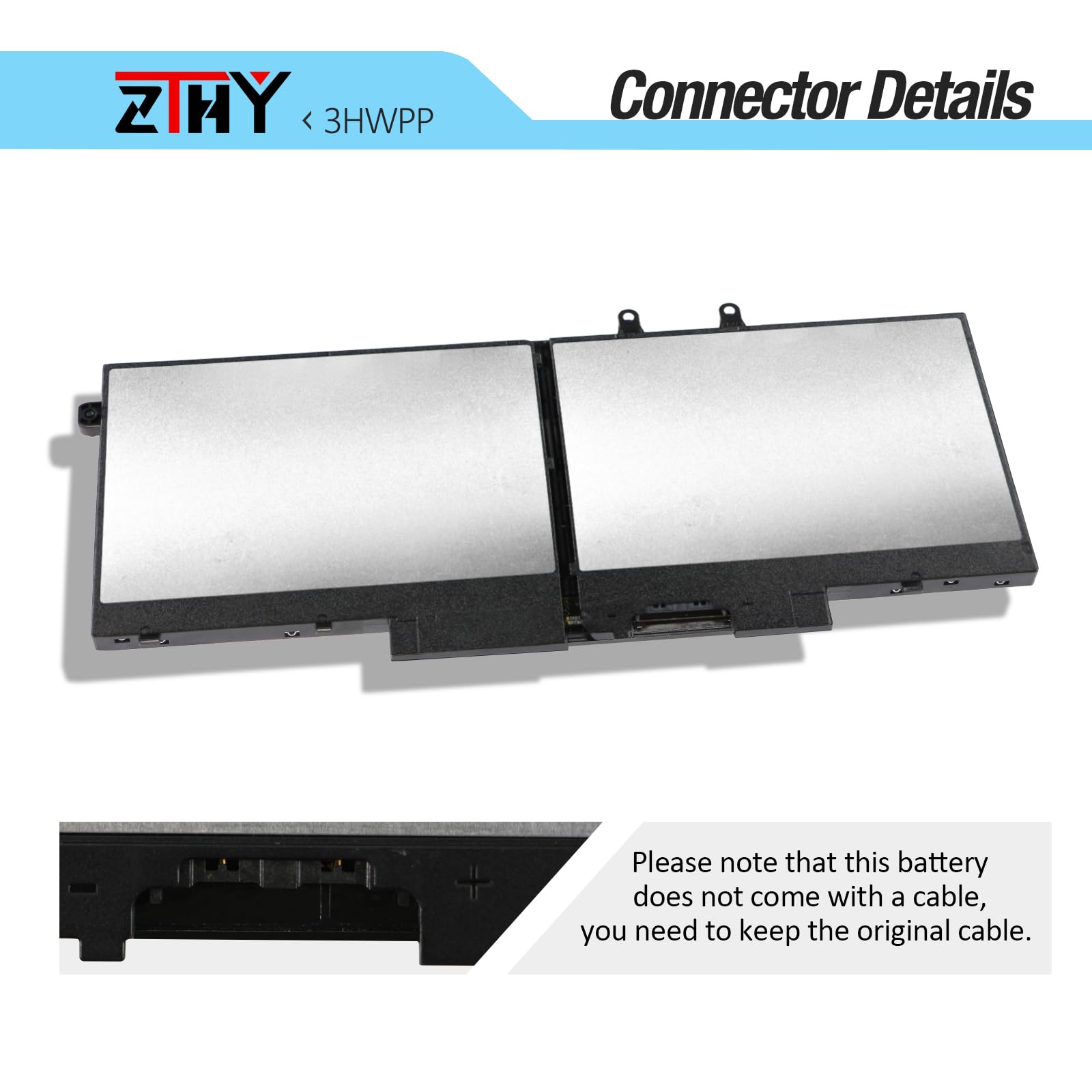 Zthy 68Wh 3Hwpp Battery Replacement For Dell Latitude 5401 5410 5411 5501 5510 5511 Precision 3541 3550 3551 Inspiron 7706 2-In-