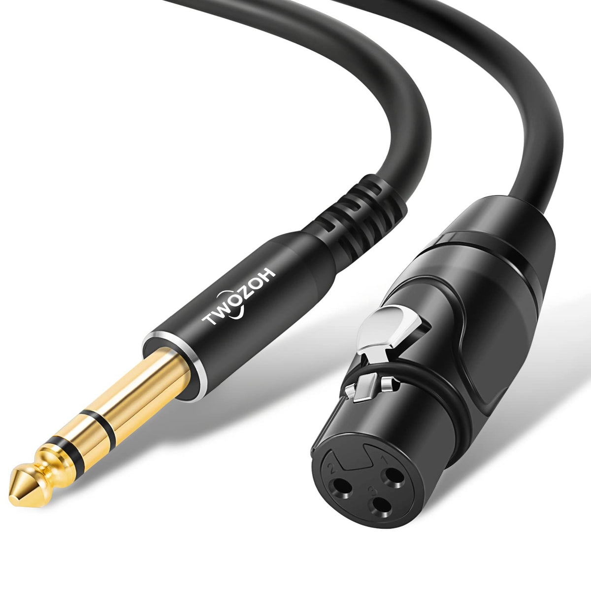 Twozoh Xlr Female To 1/4 Inch (6.35Mm) Trs Cable, Quarter Inch Jack Balanced To Xlr Microphone Cable 10Ft (Profesional/Hifi)