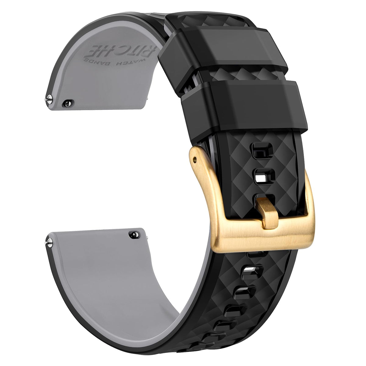 Ritche Christmas Gift 24Mm Silicone Watch Band Quick Release Rubber Watch Bands For Men Women, Valentine 'S Day Gifts For Him Or