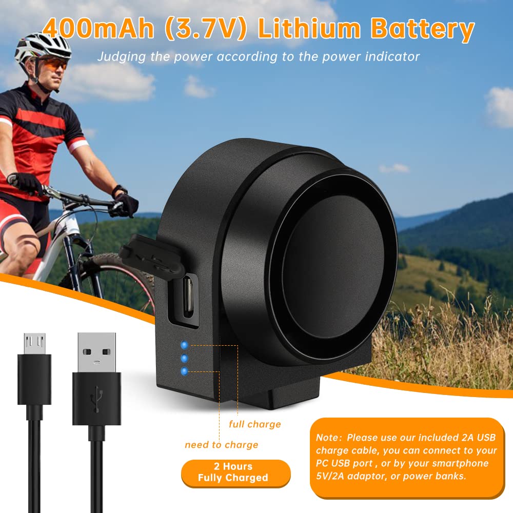 Onvian Rechargeable Bike Alarm With Wireless Remote, Motion Sensor Alarm For E Bike Motorcycle Bicycle Scooter Car, Volume Adjus