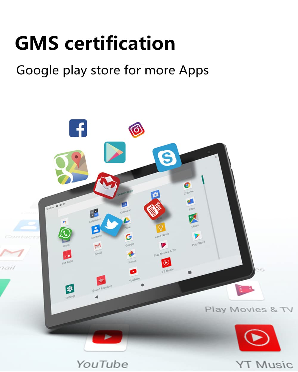 Coopers Tablet 10 Inch, Tablets Android 12, Quad Core Processor 32Gb Storage Tablet Computer, 4Gb Ram, 8Mp Camera, Am, Fm, Wifi,