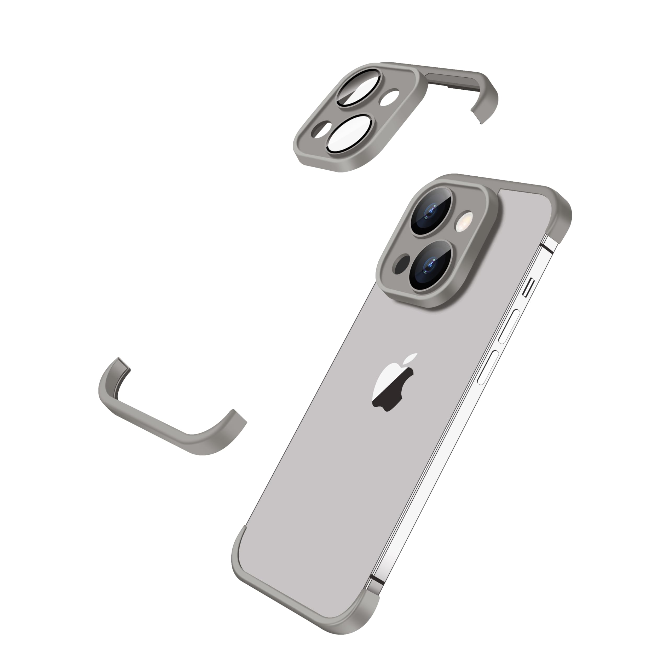 Losin Compatible with iPhone 15 Case Borderless Design Camera Lens Protection Slim Thin Lightweight Soft Silicone Frameless Case