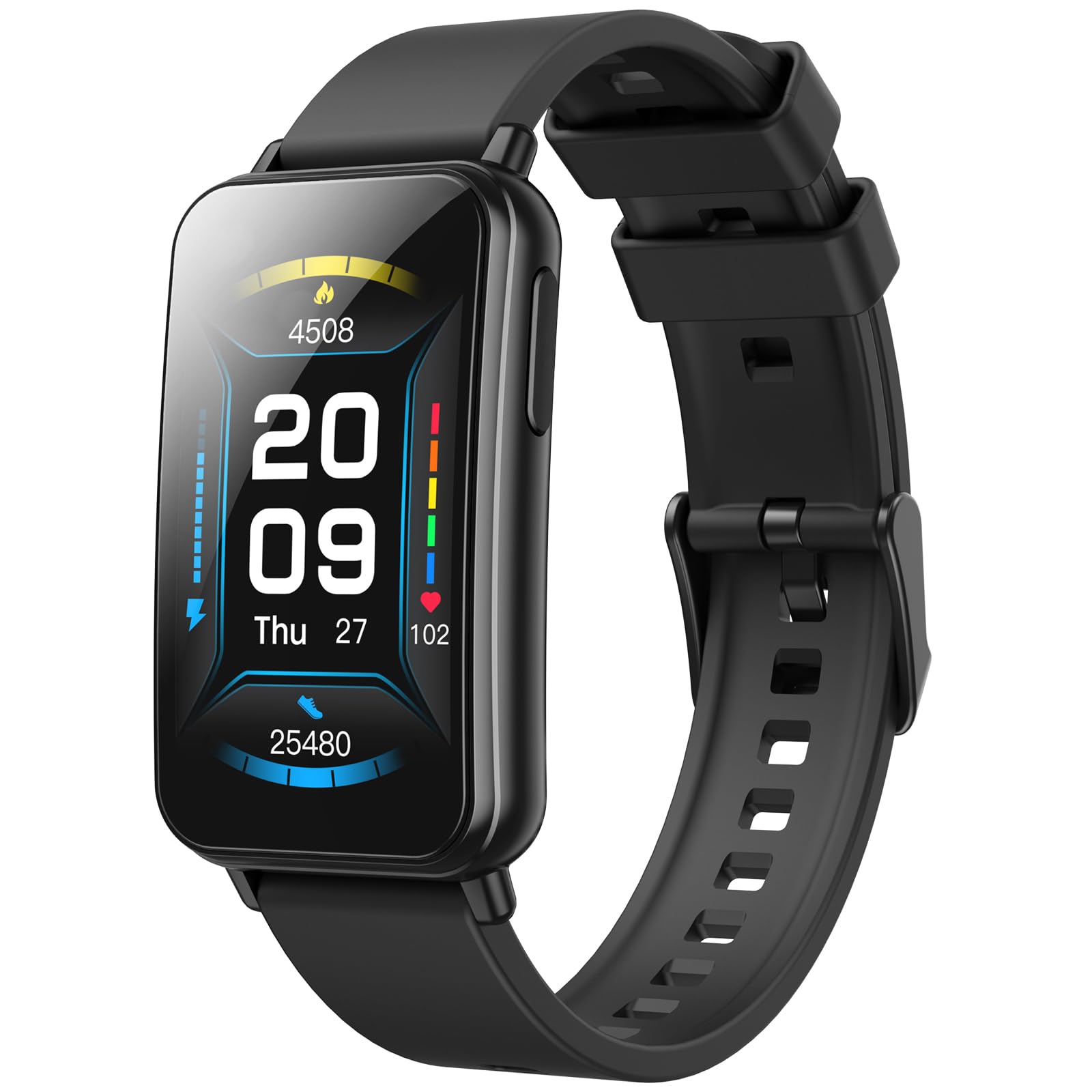 Parsonver 5ATM Waterproof Fitness Tracker, Swimming Smart Watch with Step Counter, Stopwatch, Pedometer, 24/7 Heart Rate/Blood O