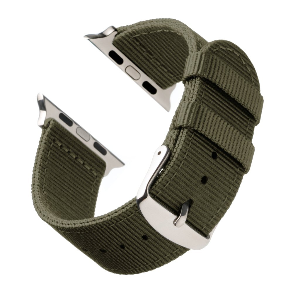 Archer Watch Straps - Premium Nylon Straps For Apple Watch (Olive, Stainless, 40/41/42Mm)