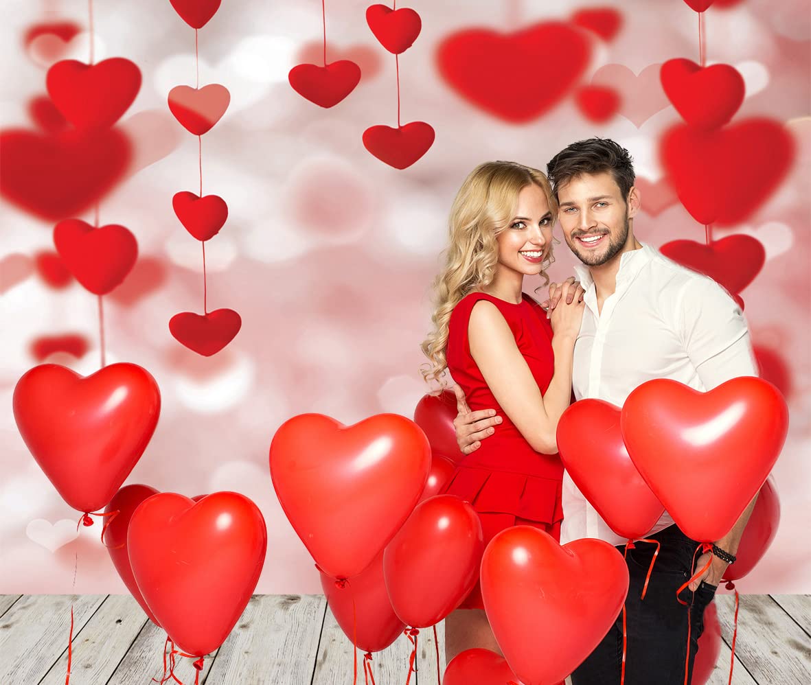 Wolada 10X10Ft Valentine'S Backdrop For Photography Valentine'S Day Backdrop Rustic Wood Red Love Heart Backdrop Romantic Love Theme Backdrop Engagement Wedding Party Decoration Photo Backdrop 10870