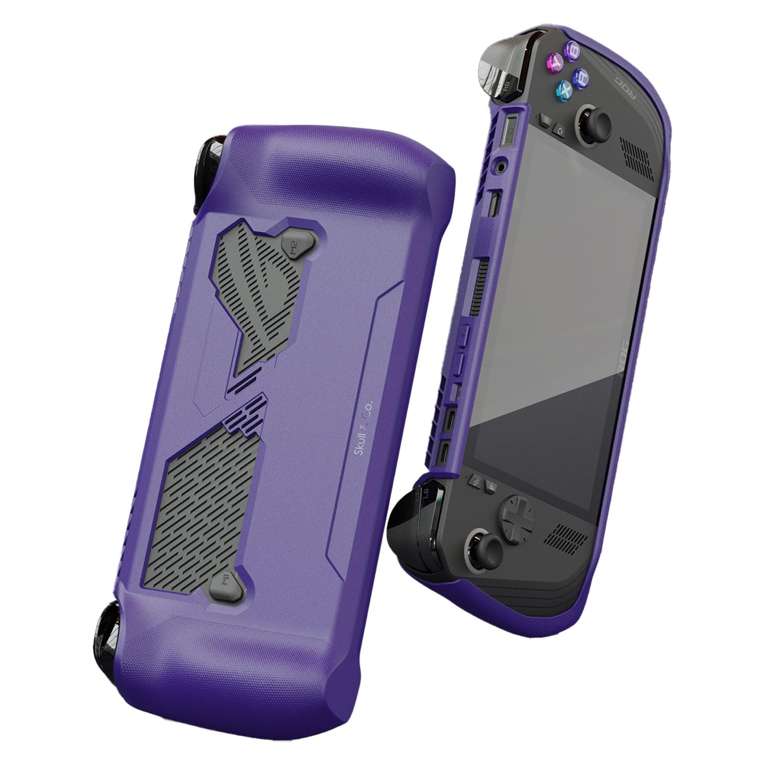 Skull & Co. GripCase for ROG Ally X(2024 Model): A Soft Protective Case with Textured Grips Full Protection and Stand, Shock-Abs
