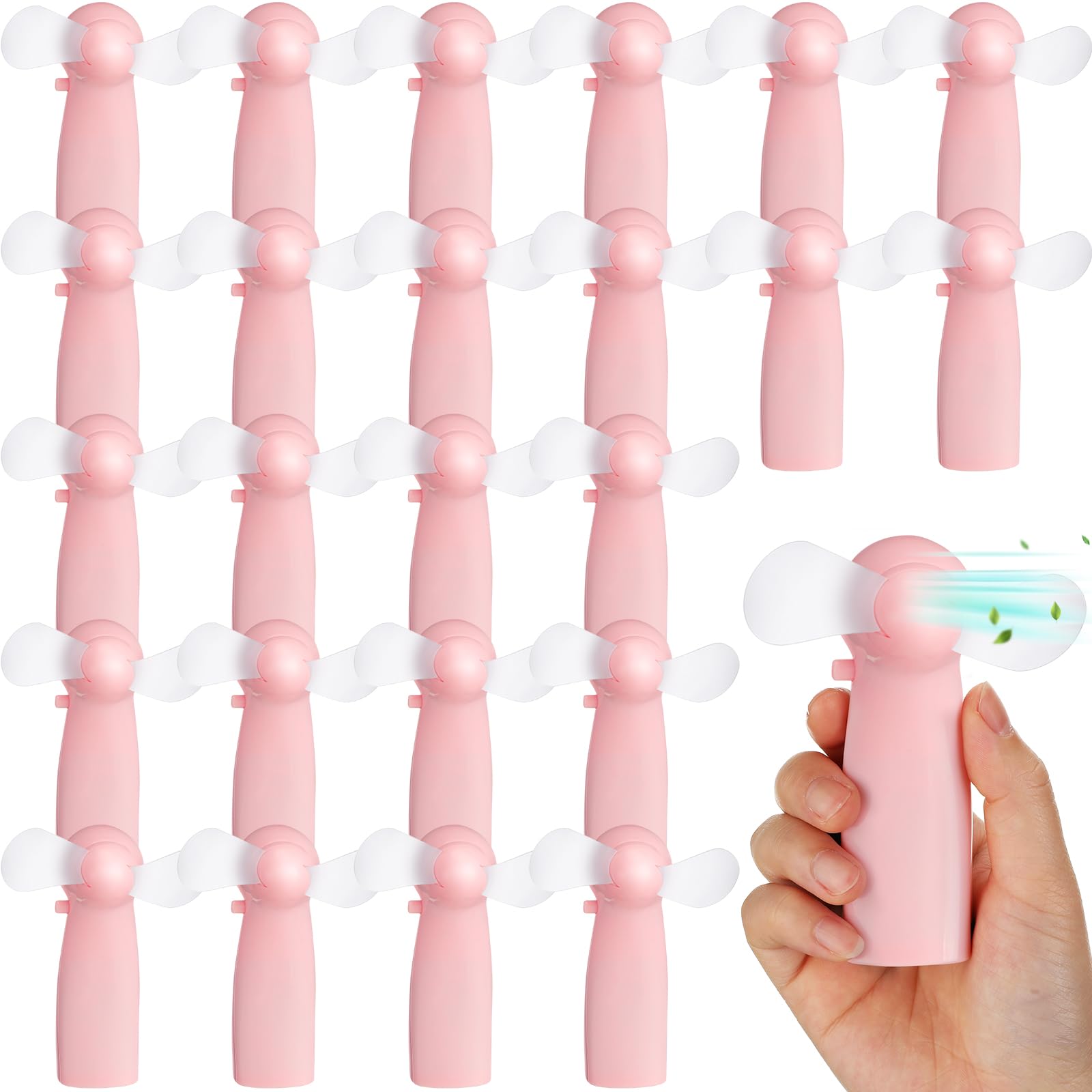Rossesay 24 Pcs Mini Portable Fan Bulk Powerful Handheld Fan Electric Personal Battery Hand Fan For Indoor Outdoor Wedding Favor