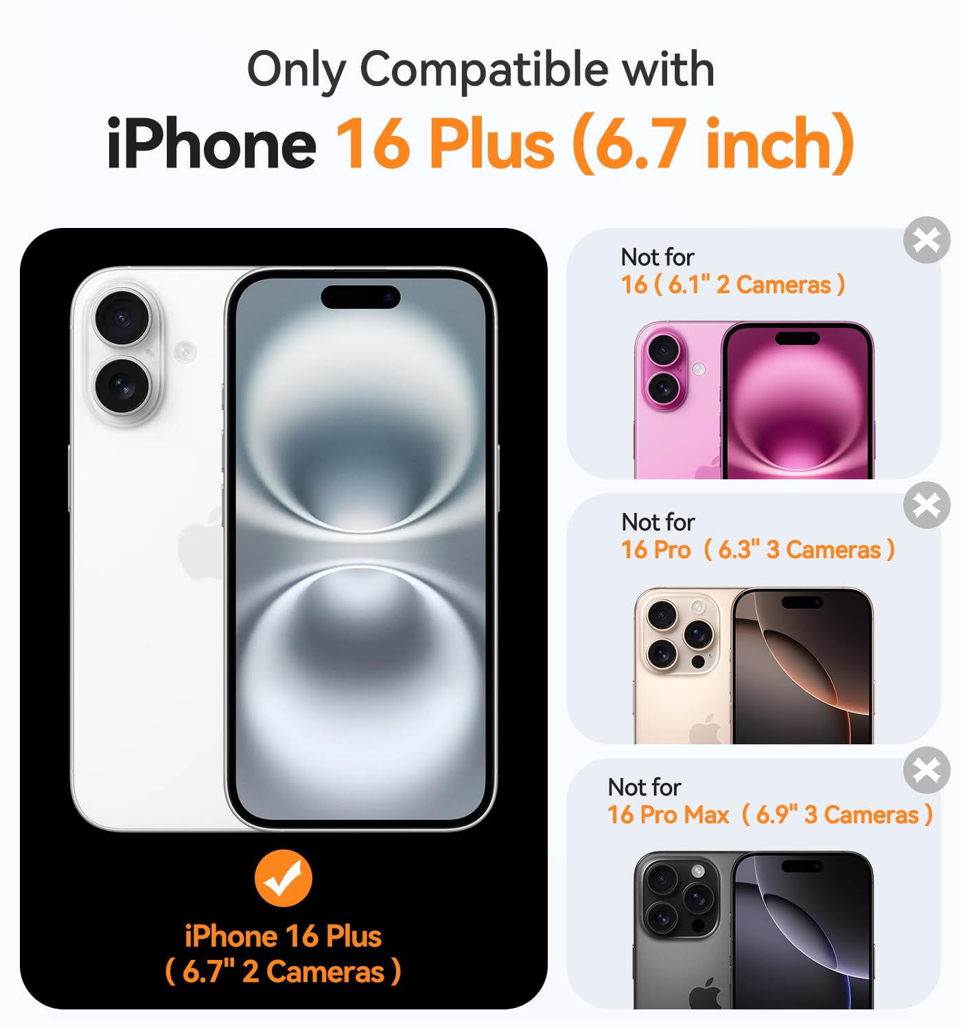 Canshn Clear Magnetic Designed For Iphone 16 Plus Case [Compatible With Magsafe] [Not Yellowing] Slim Thin Shockproof Protective