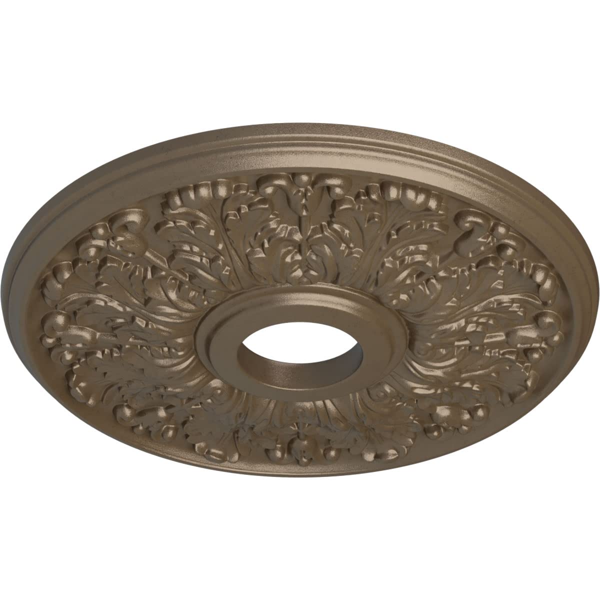 Ekena Millwork Cm16Apwss Apollo Ceiling Medallion, 16 1/2''Od X 3 5/8''Id X 1 1/8''P, Hand Painted Warm Silver