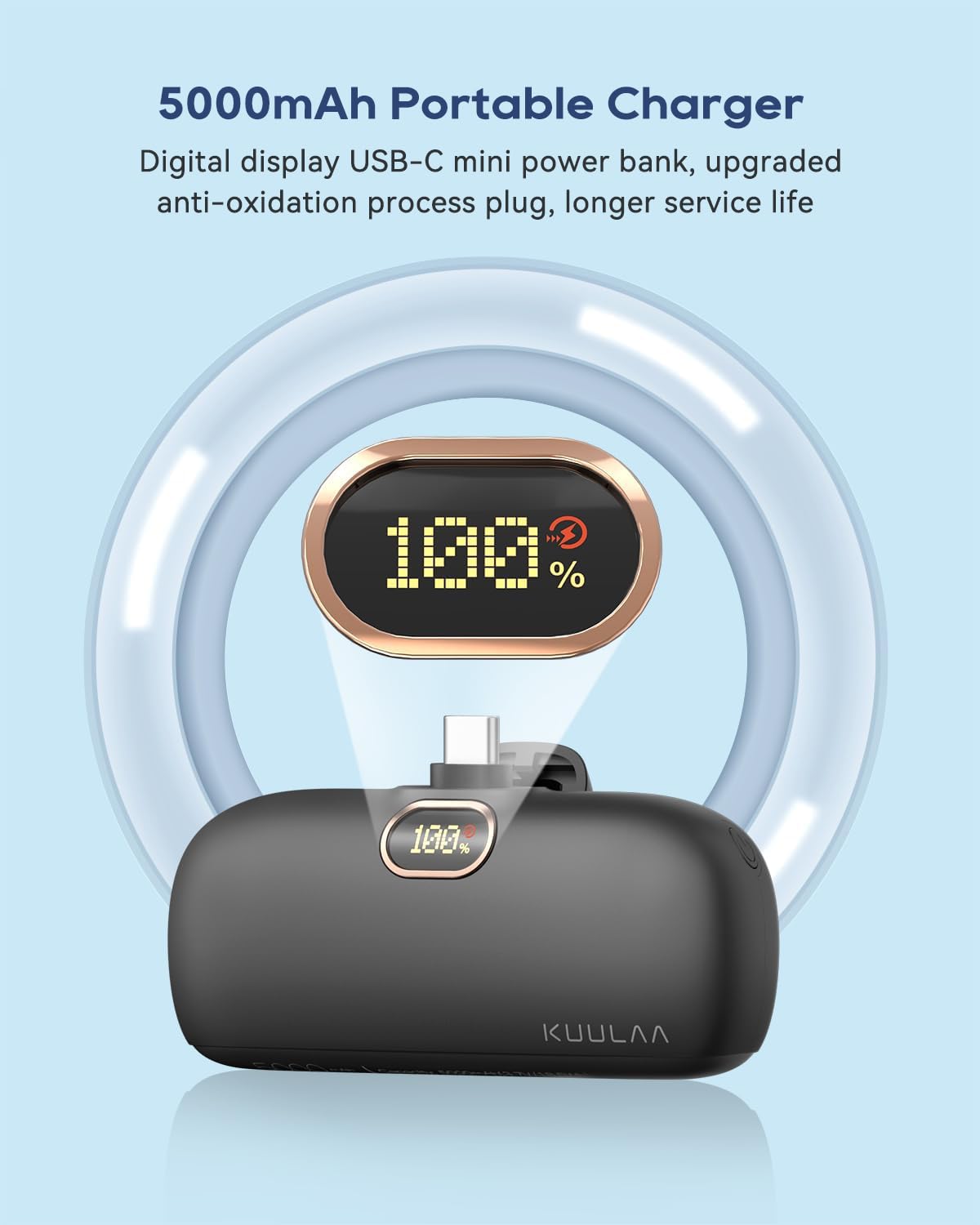 Kuulaa Portable Charger Usb C Power Bank 5000Mah Portable Phone Charger Android 20W Pd 18W Qc 3.0 Fast Charging Battery Pack Cha