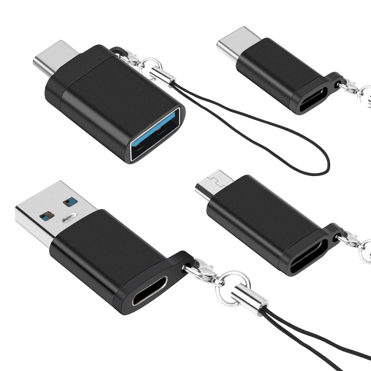 Usb C Female To Usb Male Adapter (4 Pack) For Macbook Pro, Samsung, Pc