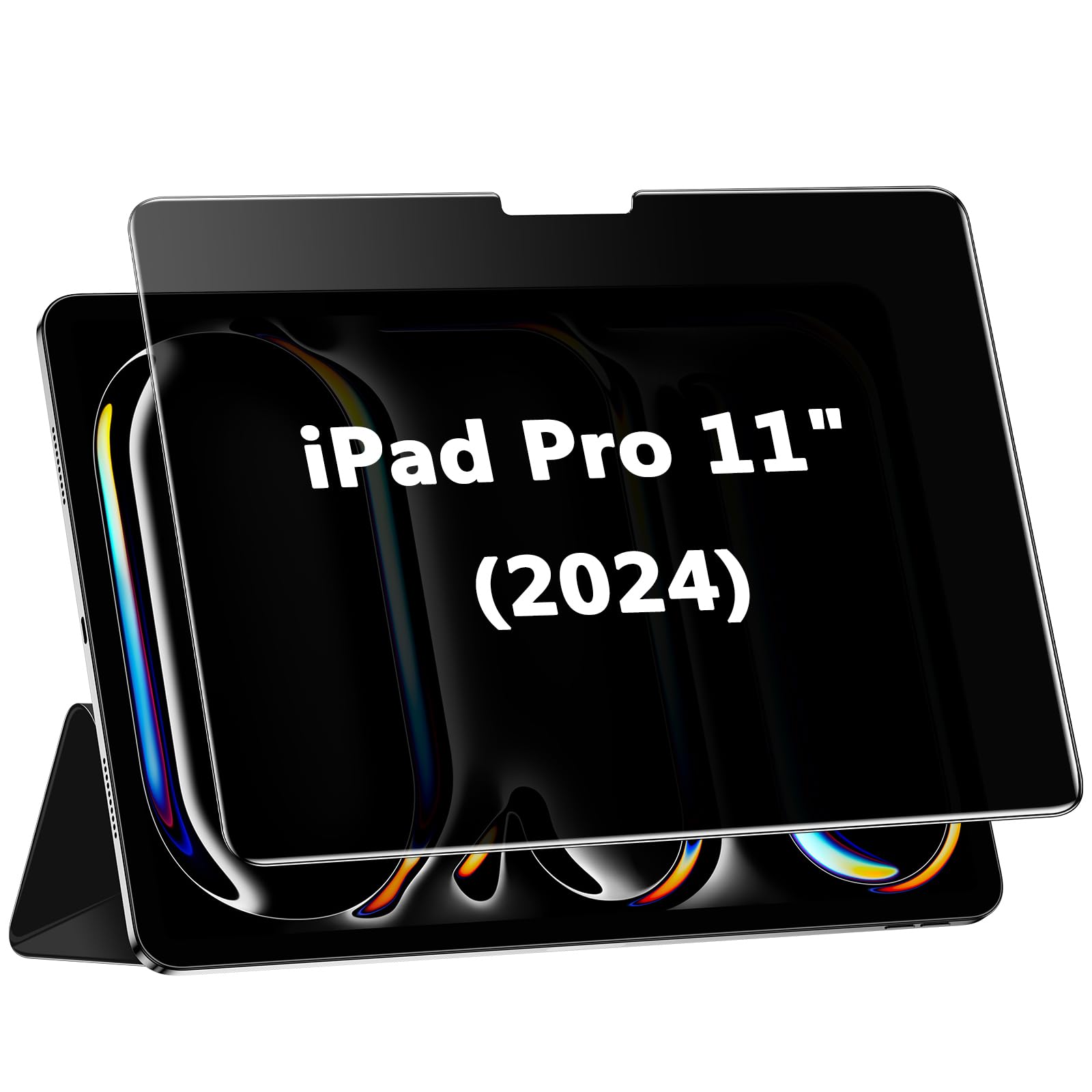 Wyqltd Privacy Screen Protector For Ipad Pro 11 Inch (2024) Anti Spy Tempered Glass, Anti Scratch, Bubbles Free, Compatible With