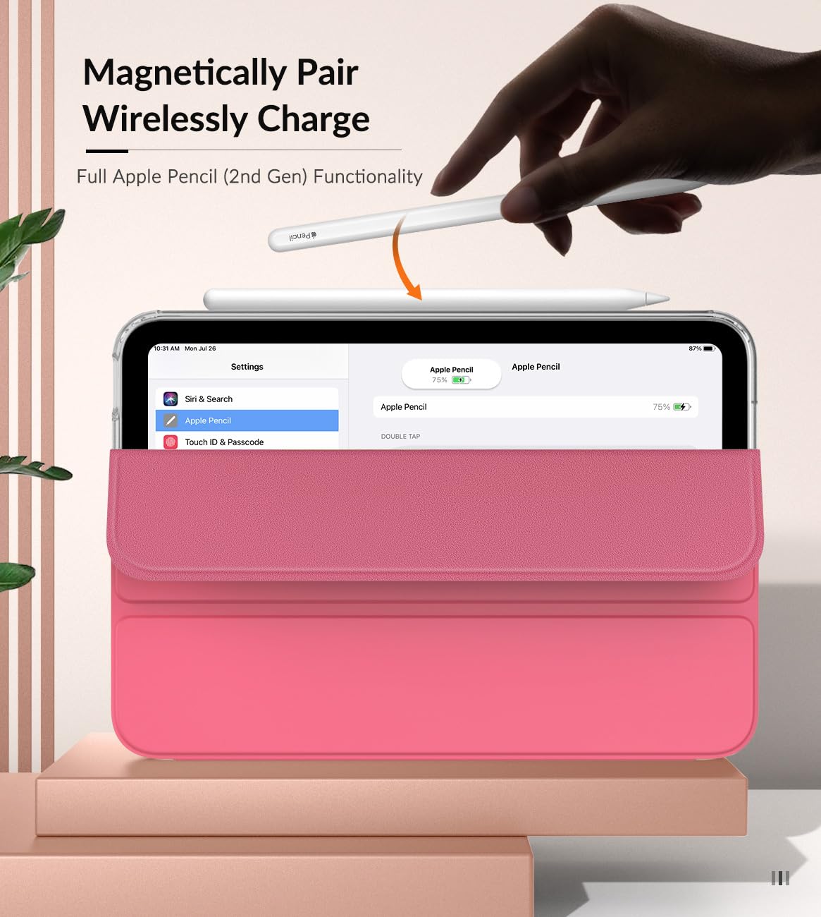 MoKo Case Fit New iPad Mini 7 (A17 Pro) 2024, iPad Mini 6th Generation Case 2021 (8.3 inch), iPad Mini 6 Case, Soft TPU Translucent Frosted Back Cover Case for iPad Mini 7th, Watermelon Red