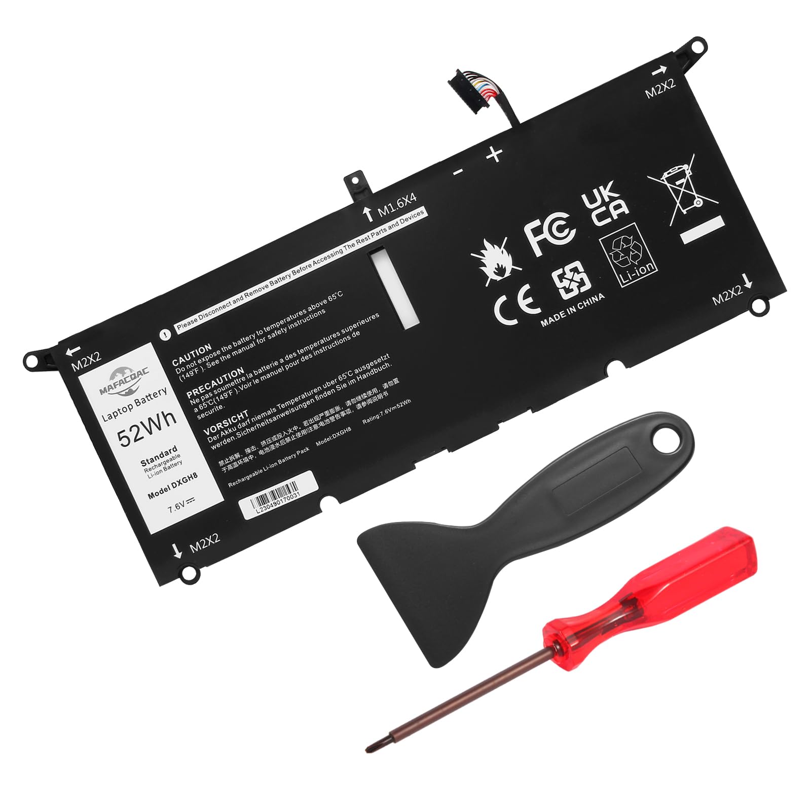 Mafacbac Dxgh8 7.6V 52Wh Laptop Battery: Replacement For Dell Xps 13 9370 9380 7390 Inspiron 13 7000 7391 2 In 1 5390 5391 Xps13