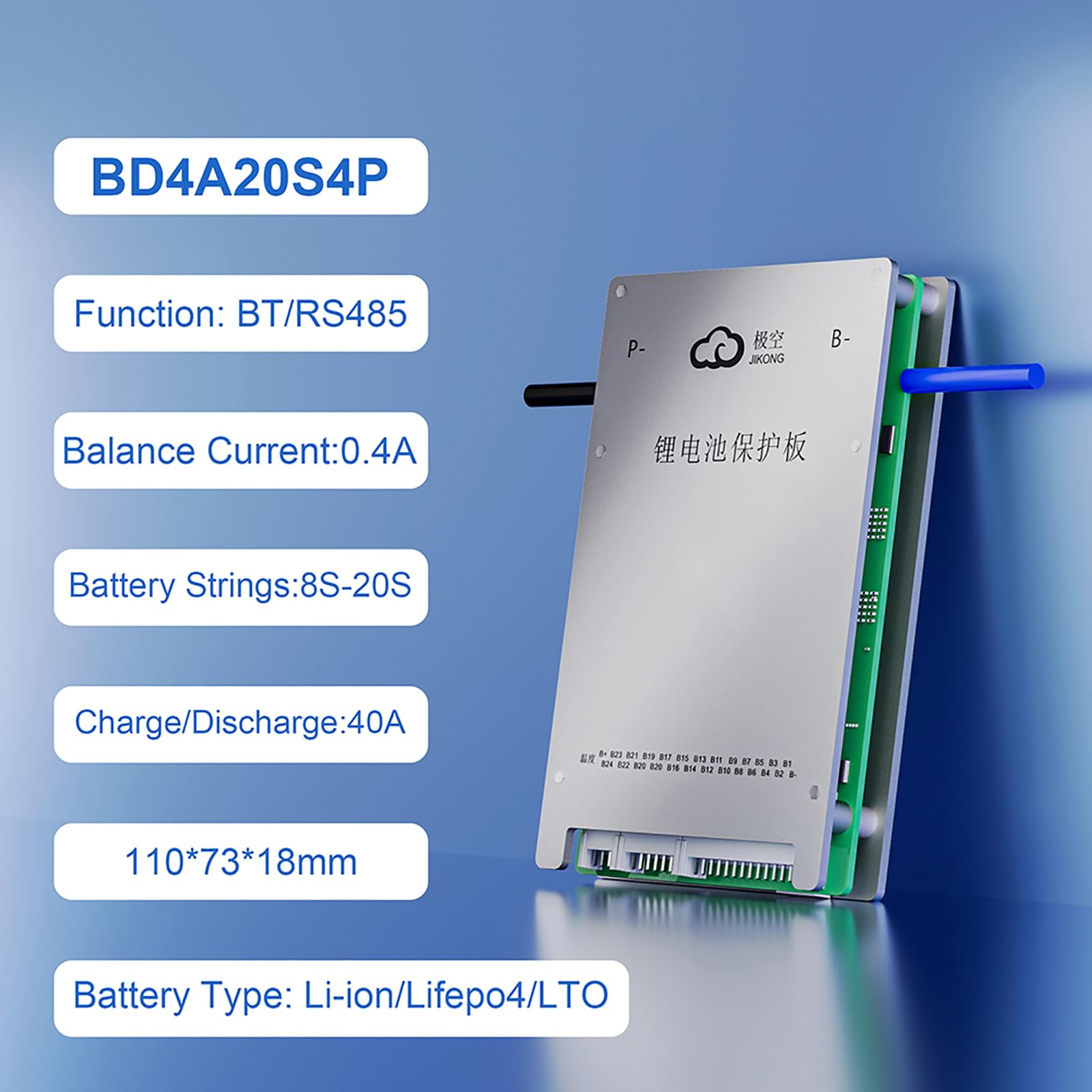 Jkbms Smart Bms 8S 24S 40A 0.4A Active Balance Build In Bluetooth With Rs485 Pcb Battery Protection Board Li Ion Lifepo4 Lto Lit