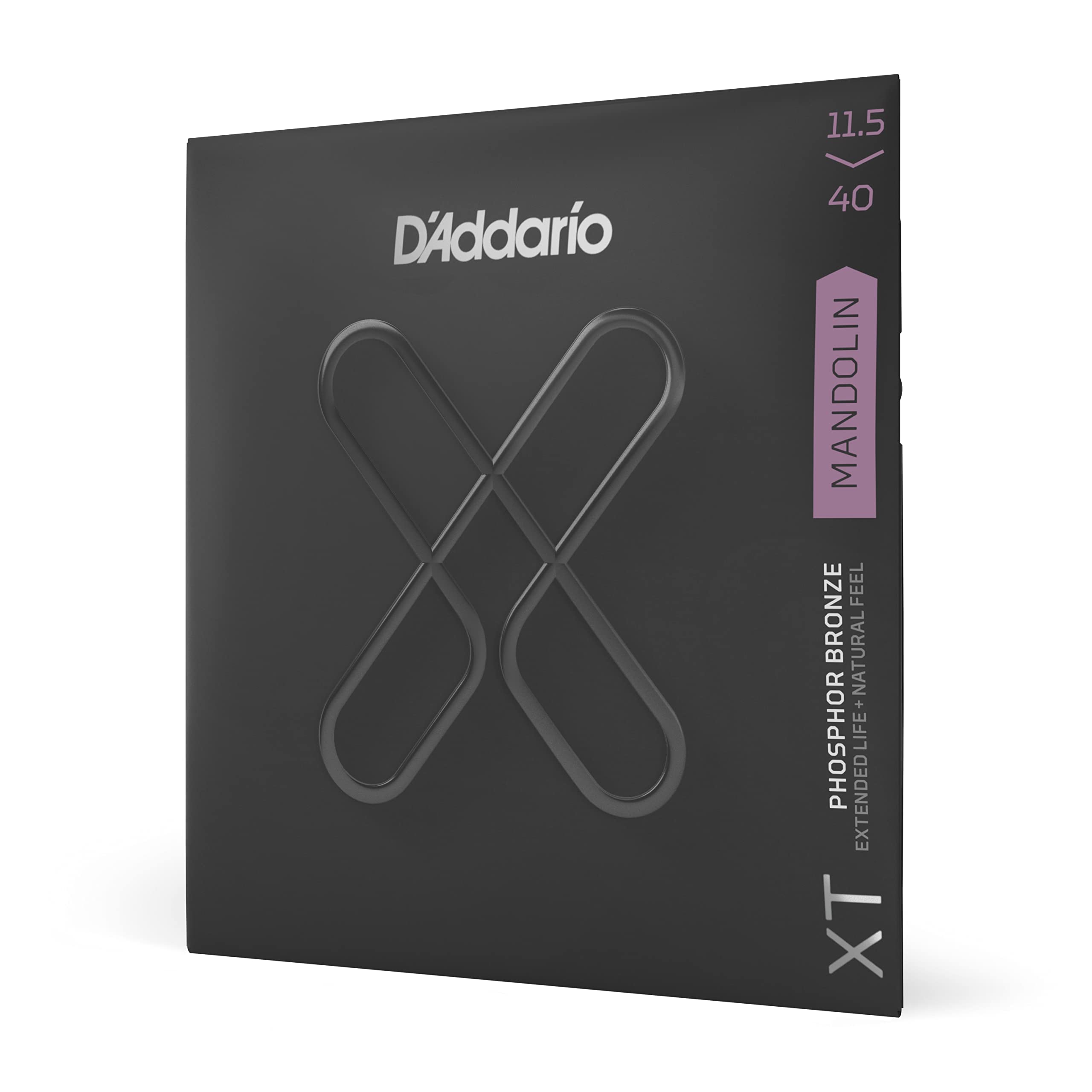 DAddario Mandolin Strings, XT Phosphor Bronze Coated, XTM11540, Custom Medium 11.5-40, 8-String Set, Pack of 1