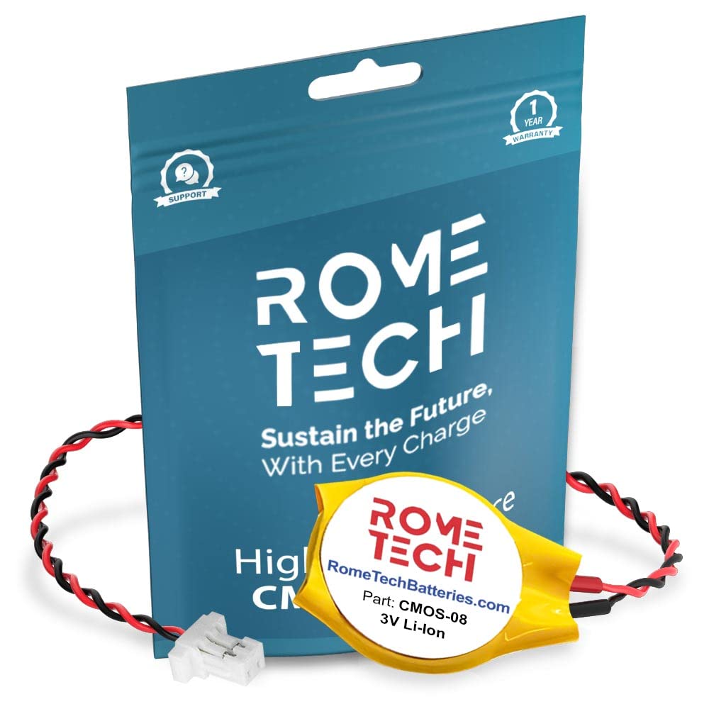 Rome Tech Rtc Cmos Battery For Dell Inspiron 15 5585, Vostro 5581   Laptop Backup Bios Cr2032 Battery With 2 Pins / 2 Wires Cable