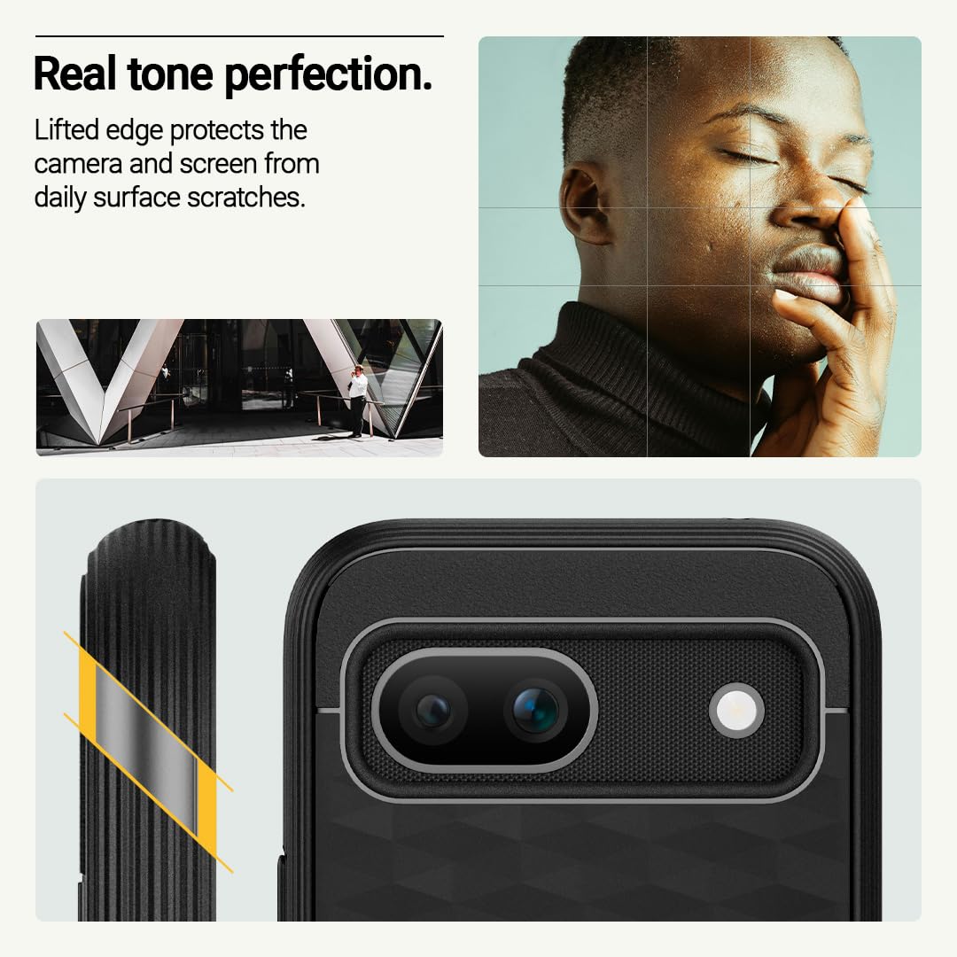 Caseology Parallax For Google Pixel 8A Case 5G [3D Ergonomic Design](2024)   Matte Black