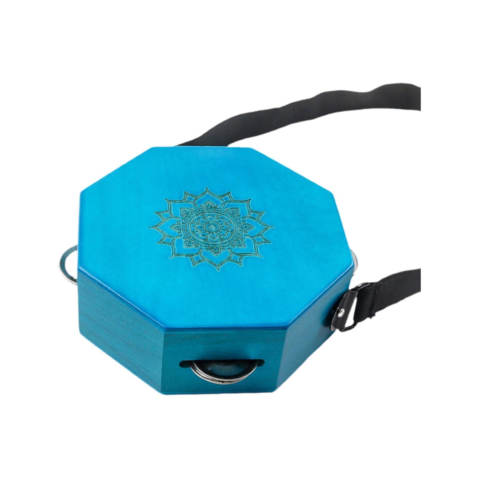 STYLEHEAVEN Portable Cajon Compact Percussion Instrument for Street Performance Musician Octagon Blue|Musical Instruments & Gear