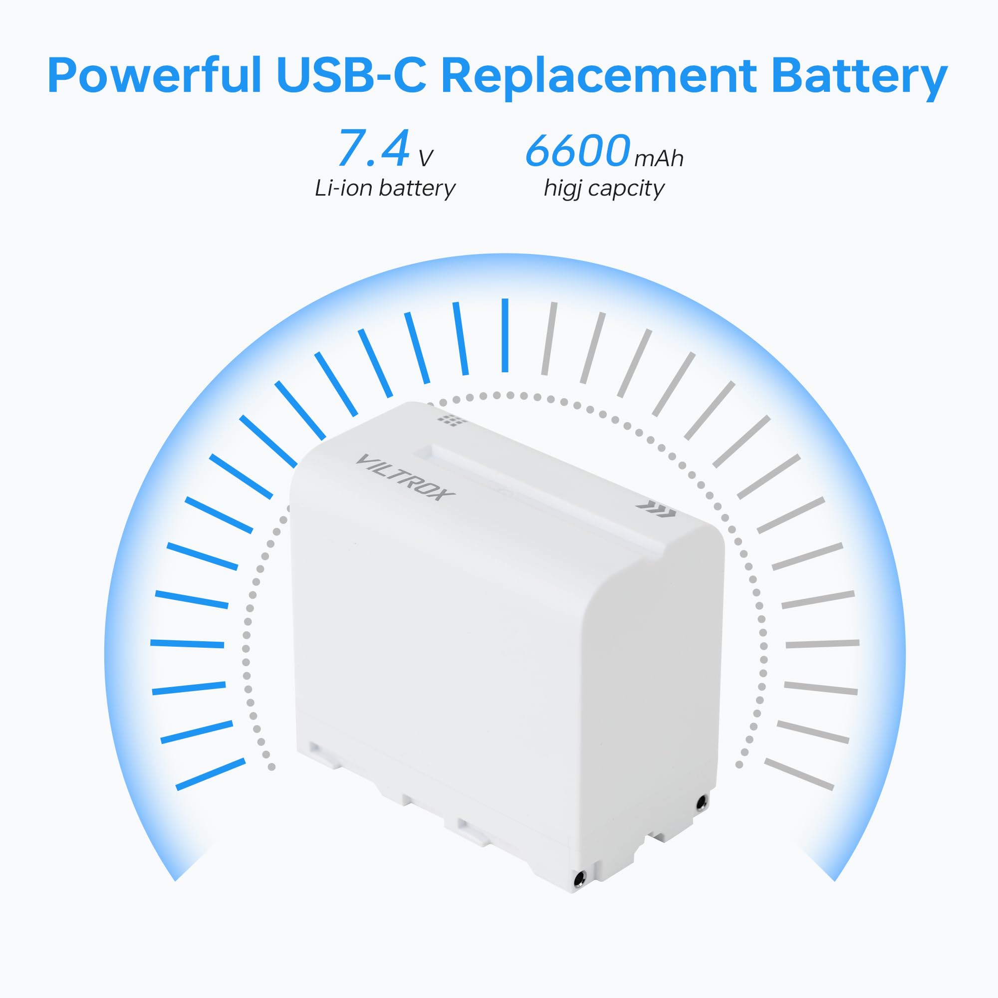 Viltrox Np F970 Battery 2 Pack 6600Mah Replacement Battery For F970 F960 F950 F770 F750 F570 F550 F330, Rechargeable Battery Com