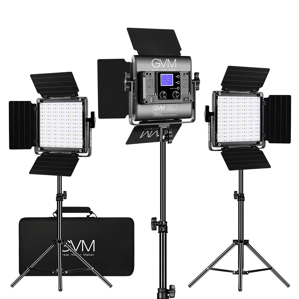 Gvm Rgb Led Video Lighting Kit, 800D Studio Video Lights With Panel, App Control For Youtube Photography Lighting, , 3200K 5600K