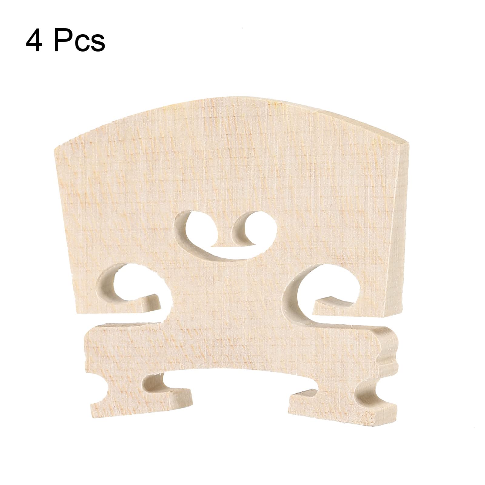 Meccanixity 3/4 Violin Bridge Maple Wood Violin Parts For 3/4 Violin, Pack Of 4