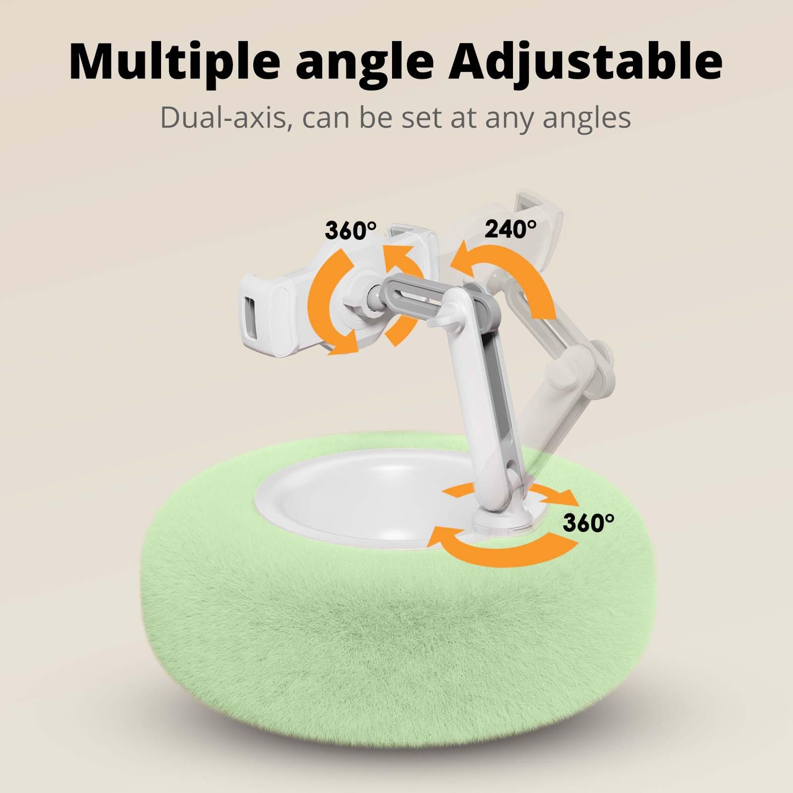 Supedesk Tablet Pillow Stand For Reading, Adjustable Tablet Pillow Stand For Lap With Detachable Bowl, Fits 4.7'' 13'' Kindle/Ph