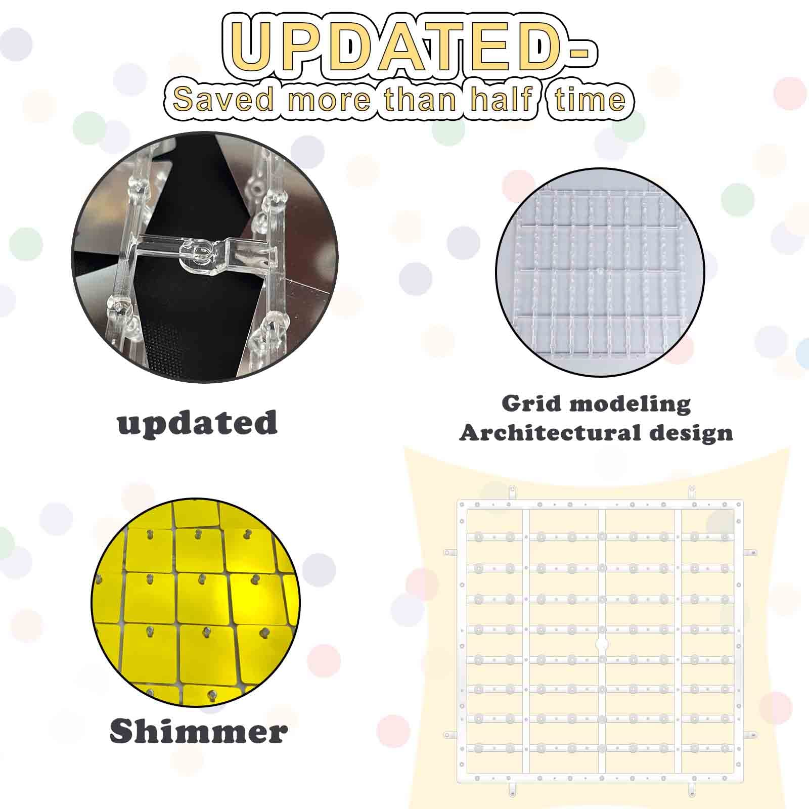 Shimmer Wall Backdrop Panel   Decorations Panel | Wedding, Birthday, Anniversary, Engagement & Bridal Shower Party Decor (15Pcs