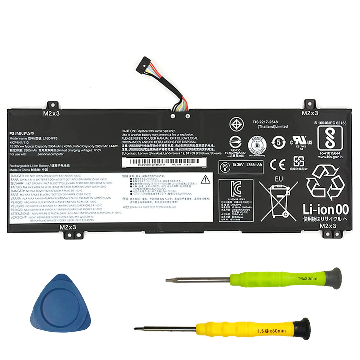 Sunnear L18C4Pf3 Laptop Battery Replacement For Lenovo Ideapad Flex 14Api Flex 14Iml Flex 14Iwl C340 14Api C340 14Iwl C340 14Iml