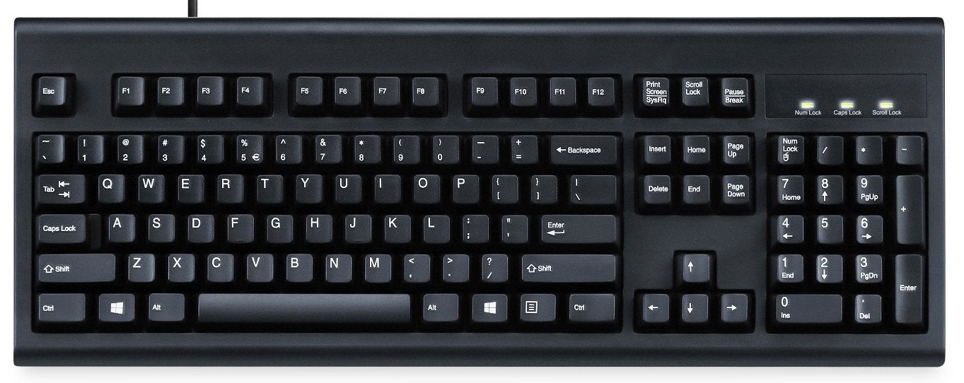 Perixx Periboard 106, Wired Performance Full Size Keyboard, Curve Ergonomic Keys, Black, Us English Layout (11204)